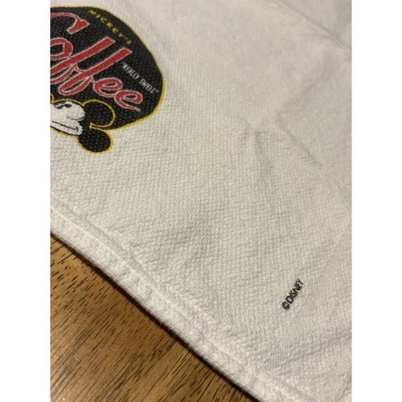 DISNEY Dish Towel Mickeys "Really Swell" Coffee Vintage Kay Dee Designs Kitchen - Picture 3 of 6